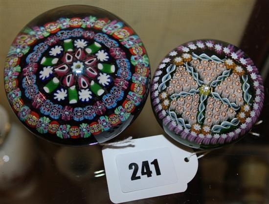 Perthshire millefiori paperweight & another millefiori example